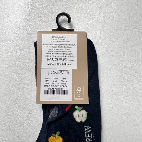 J.Crew Women's Fall Theme Apple No Show Socks One Size NWT - Picture 4 of 7